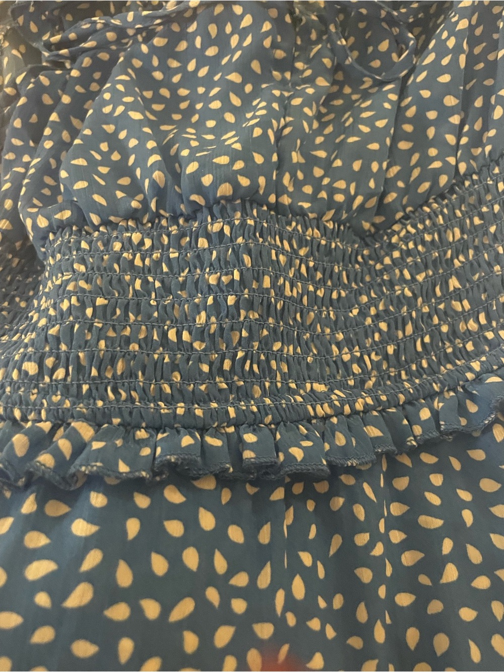 Blue Spotted Sundress with Ruffle Hem size small: perfect for Sorority Rush - Picture 5 of 6